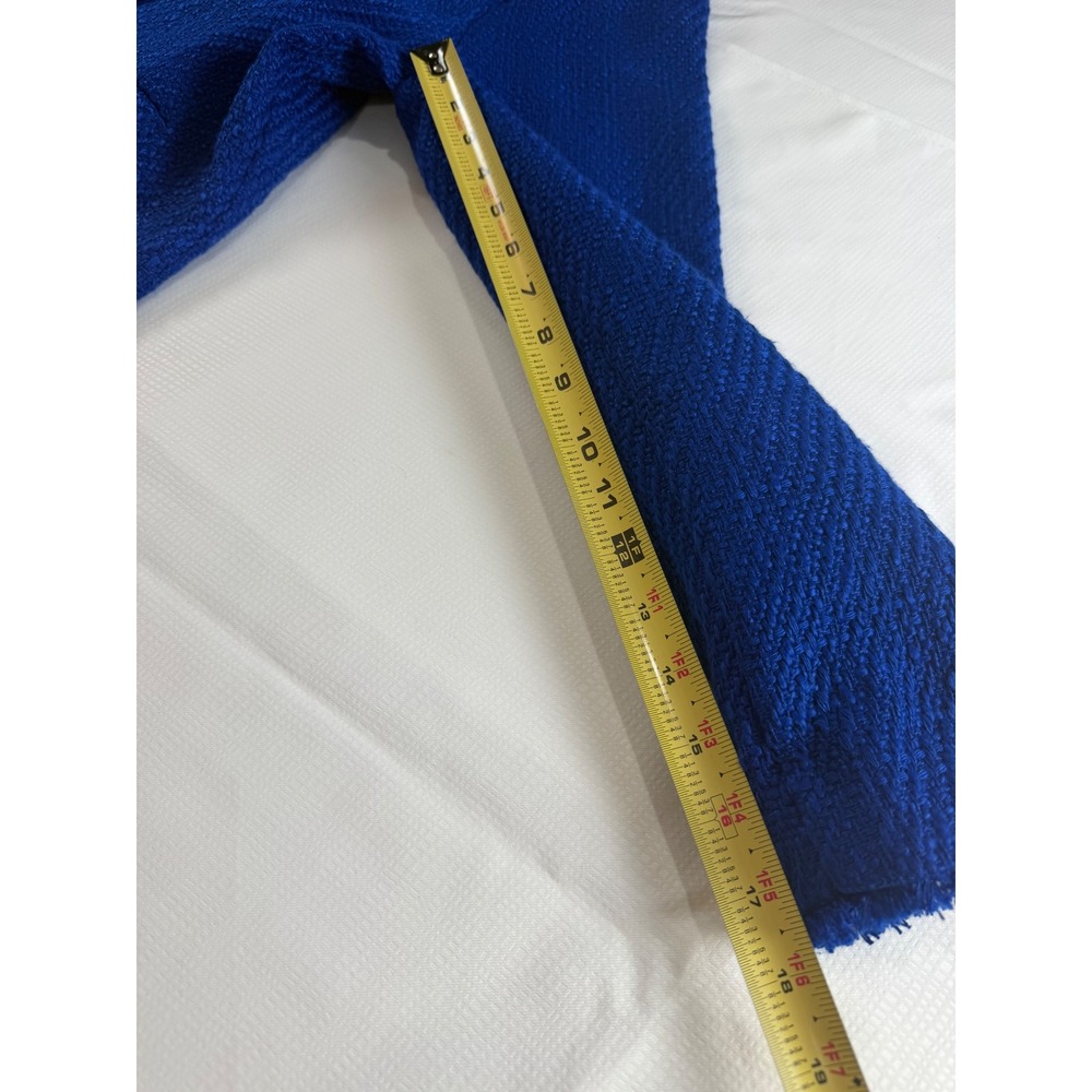 Cato Royal Blue Tweed Jacket Womens XL Open Front Frayed Trim Cropped Blazer - Picture 6 of 9